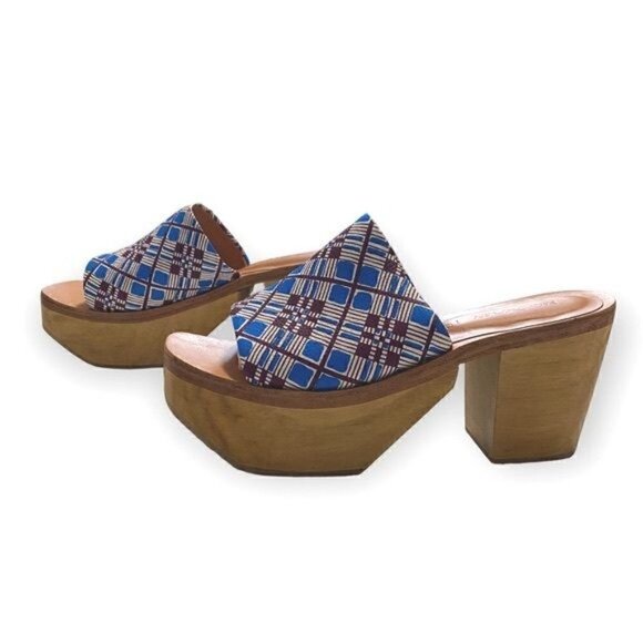 New in Box, Rachel Comey Jibe Clog in Blue multi print leather,  Size 10 - Picture 4 of 14